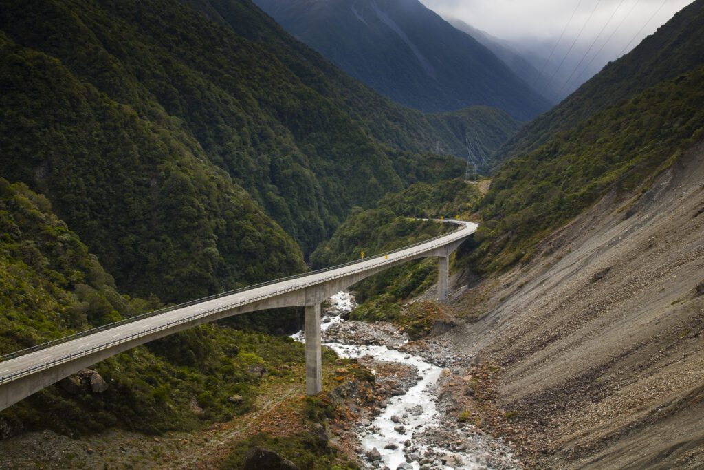 New Zealand, Westland, Otira Gorge Viaduct.
