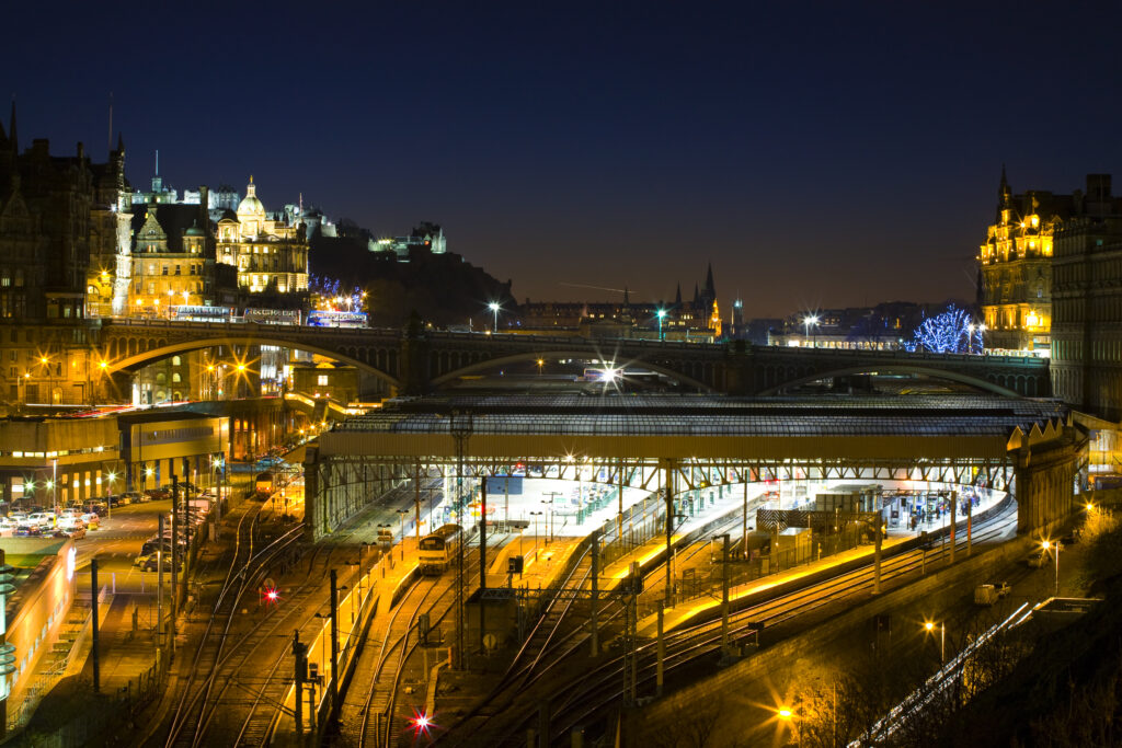 Scotland, Edinburgh, Waverley Station.