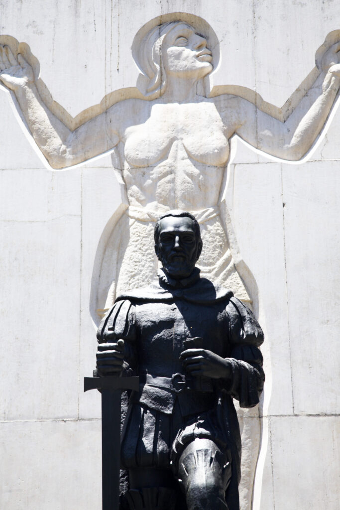 Argentina, Buenos Aires Province, Buenos Aires. Monument in the Plarque Lezama, dedicated to Pedro De Mendoza – The founder of Buenos Aires.