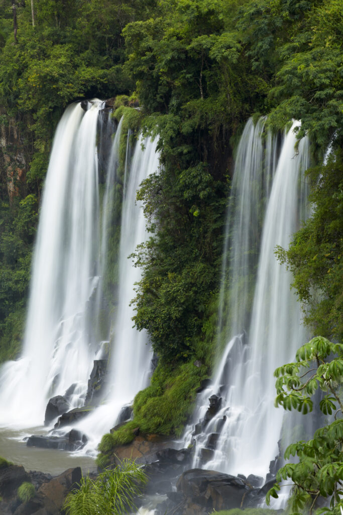 Argentina, Misiones, Iguazu National Park. The impressive Iguazu waterfalls – A world heritage site.