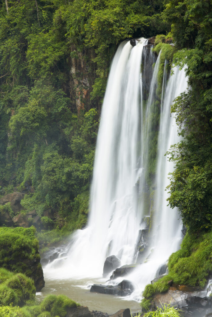 Argentina, Misiones, Iguazu National Park. The impressive Iguazu waterfalls – A world heritage site.