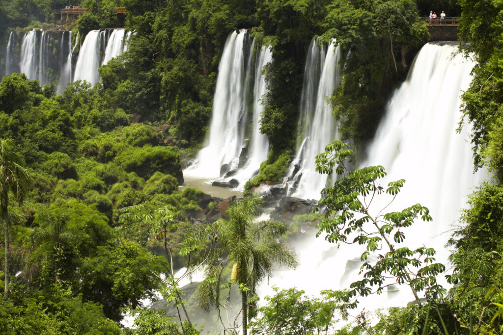 Argentina, Misiones, Iguazu National Park. The impressive Iguazu waterfalls – A world heritage site.