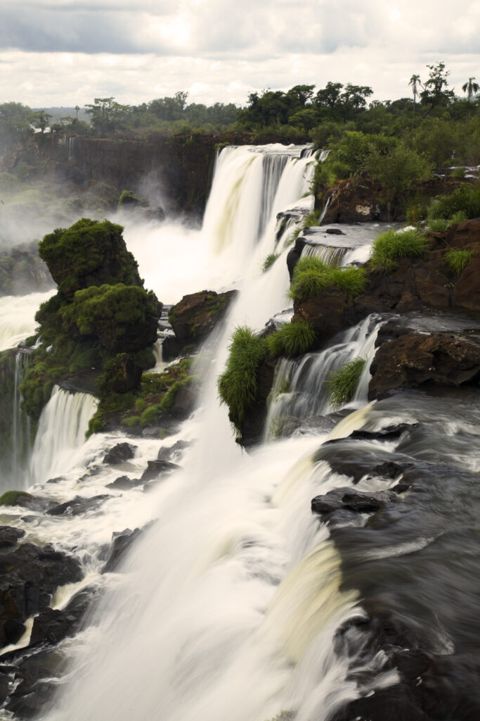Argentina, Misiones, Iguazu National Park. The impressive Iguazu waterfalls – A world heritage site.