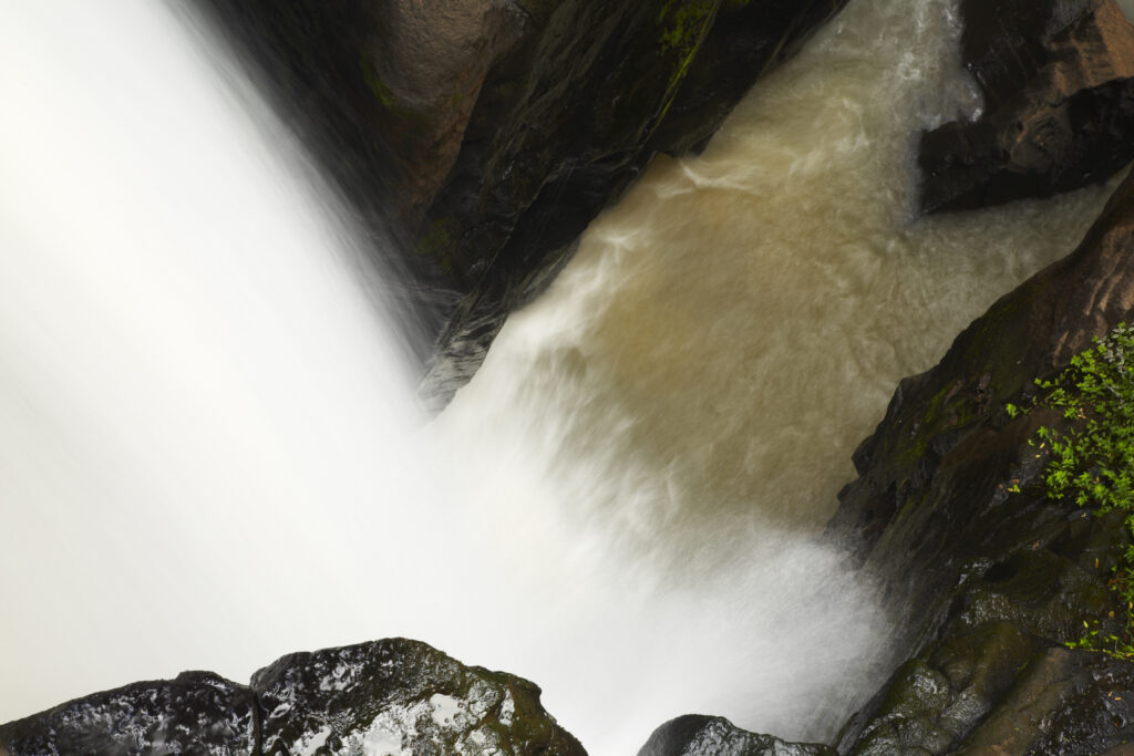 Argentina, Misiones, Iguazu National Park. Abstract view of the impressive Iguazu waterfalls – A world heritage site.