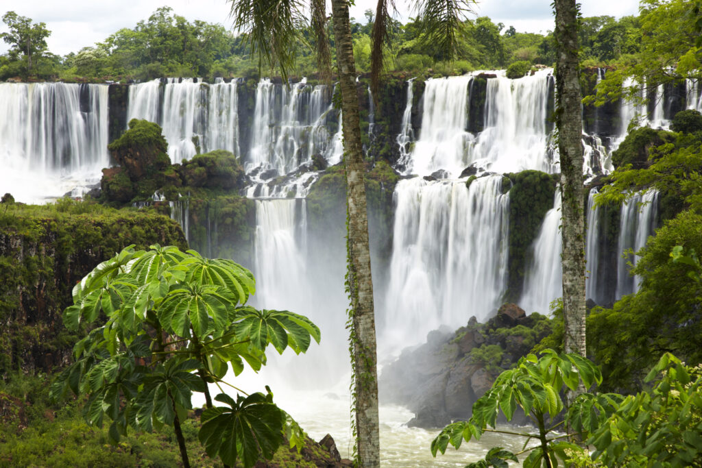 Argentina, Misiones, Iguazu National Park. The impressive Iguazu waterfalls – A world heritage site.