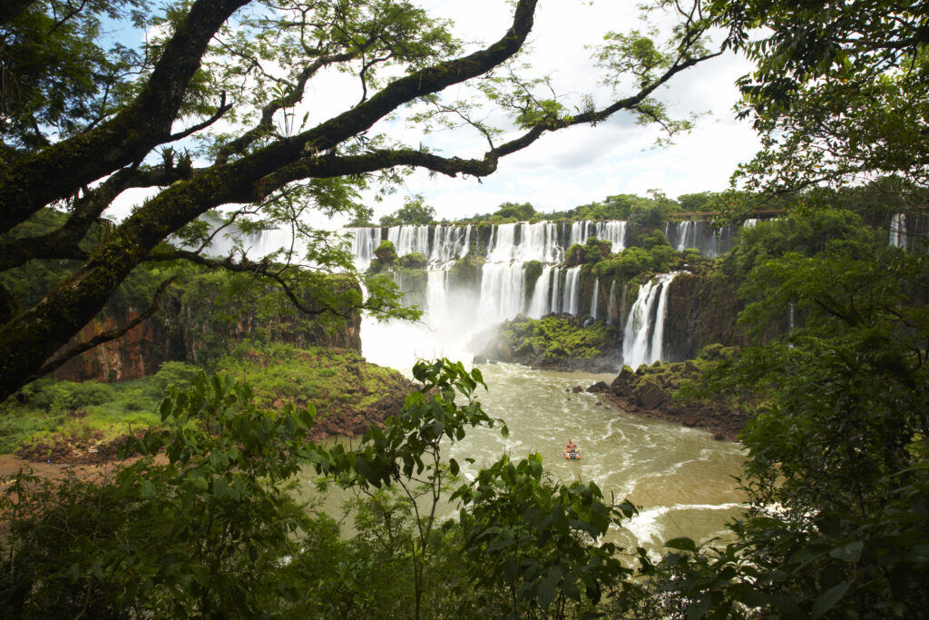 Argentina, Misiones, Iguazu National Park. The impressive Iguazu waterfalls – A world heritage site.