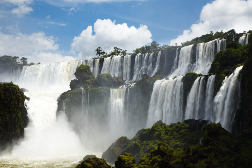 Argentina, Misiones, Iguazu National Park. The impressive Iguazu waterfalls – A world heritage site.