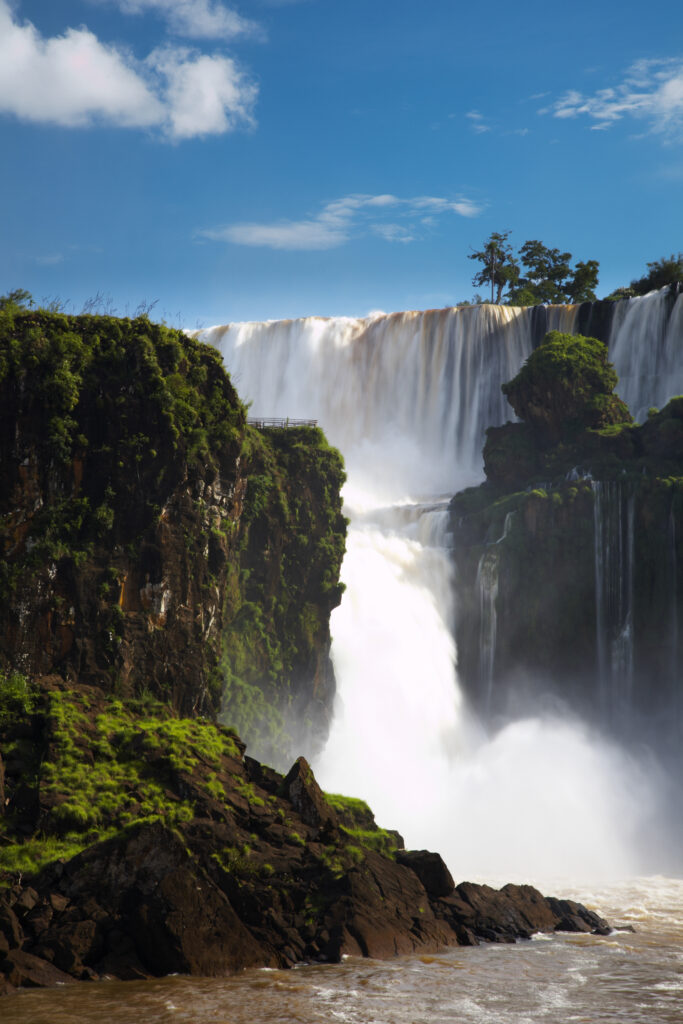 Argentina, Misiones, Iguazu National Park. The impressive Iguazu waterfalls – A world heritage site.