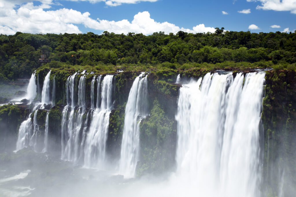 Argentina, Misiones, Iguazu National Park. The impressive Iguazu waterfalls – A world heritage site.