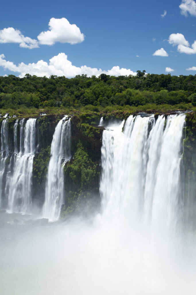 Argentina, Misiones, Iguazu National Park. The impressive Iguazu waterfalls – A world heritage site.