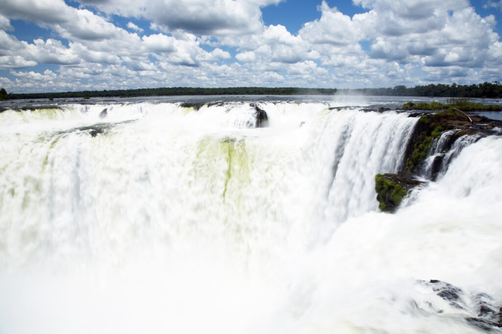 Argentina, Misiones, Iguazu National Park. The impressive Iguazu waterfalls – A world heritage site.