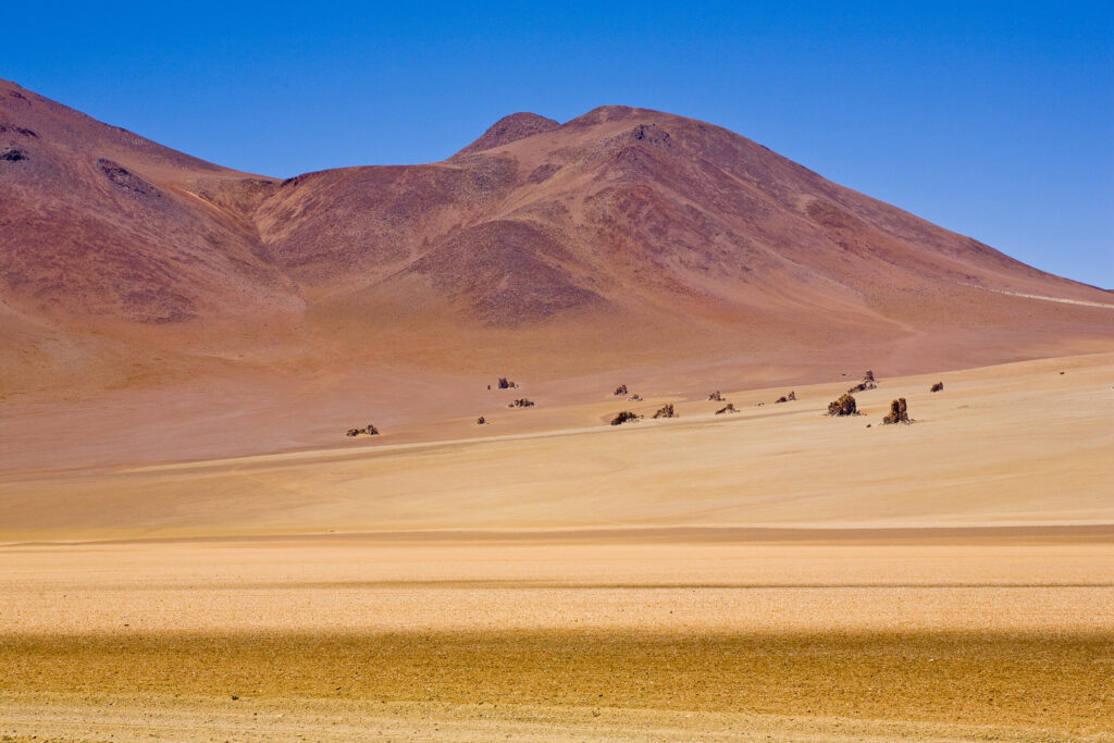 Bolivia, Southern Altiplano, Painted Desert – A landscape that could have inspired Salvador Dhali in the Bolivian Southern Altiplano.