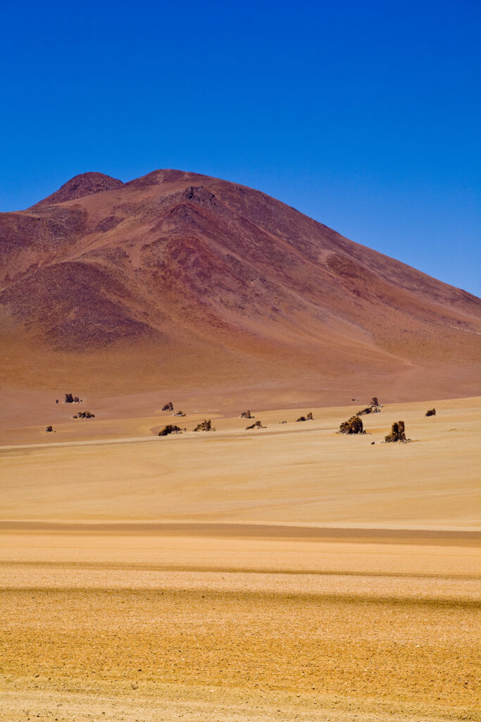 Bolivia, Southern Altiplano, Painted Desert – A landscape that could have inspired Salvador Dhali in the Bolivian Southern Altiplano.