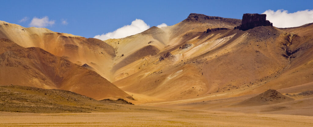 Bolivia, Southern Altiplano, Painted Desert – A landscape that could have inspired Salvador Dhali in the Bolivian Southern Altiplano.