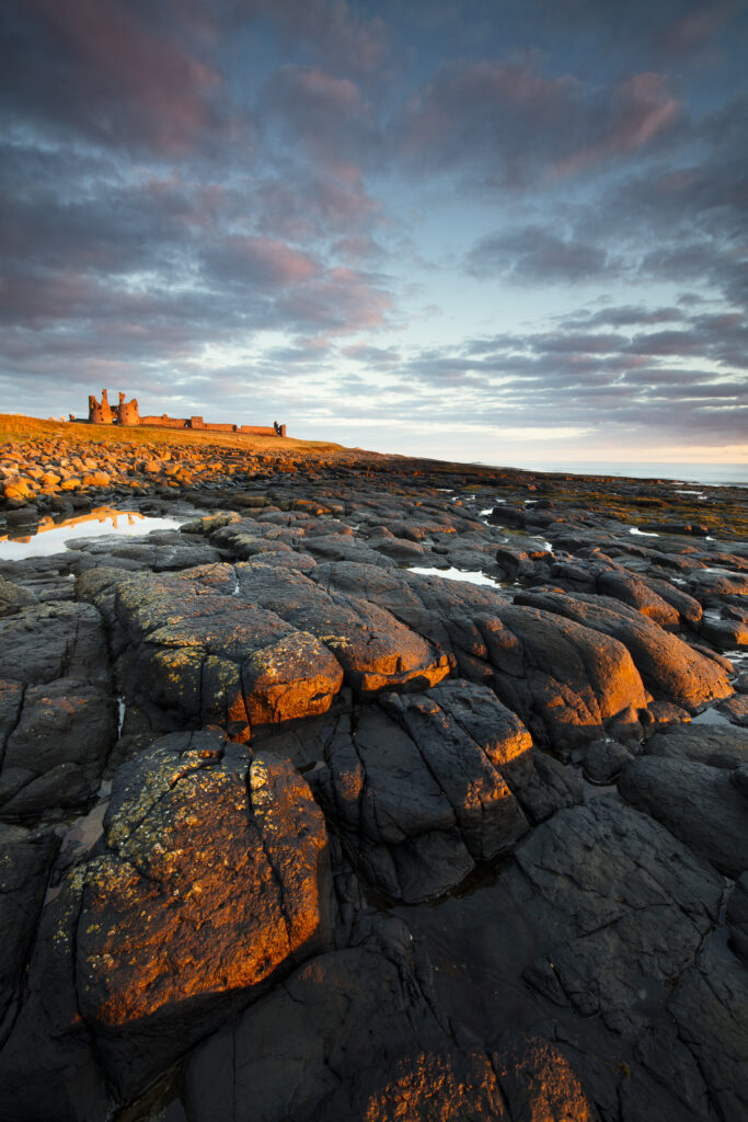 England, Northumberland, Dunstanburgh Castle.
