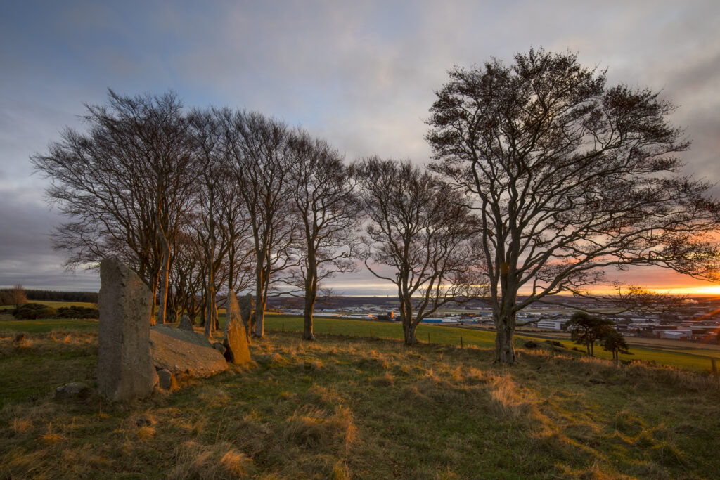 Scotland, Aberdeenshire, Tyrebagger Stone Circle.