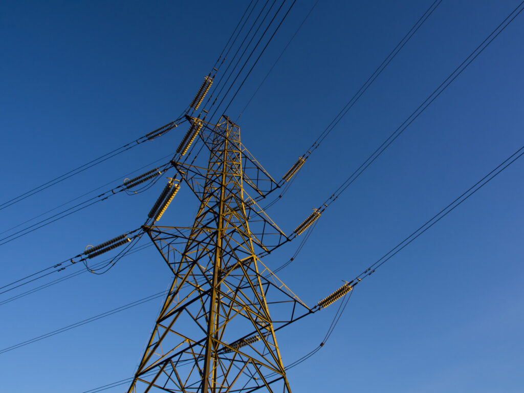 England, Northumberland, Electricity Pylons.