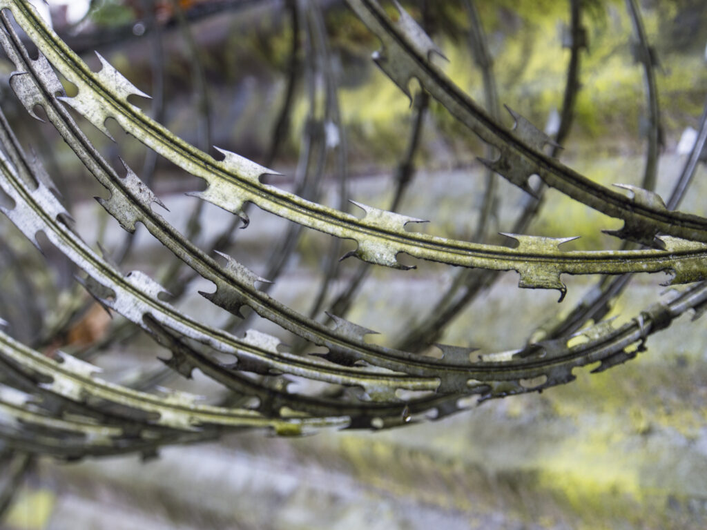 England, West Midlands, Razor Wire.