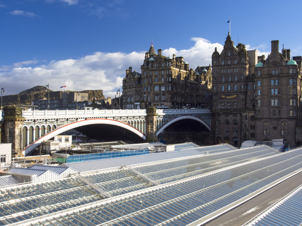 Scotland, Edinburgh, Waverley Station.