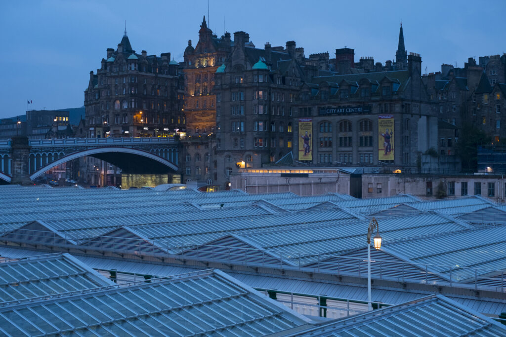 Scotland, Edinburgh, Waverley Station.