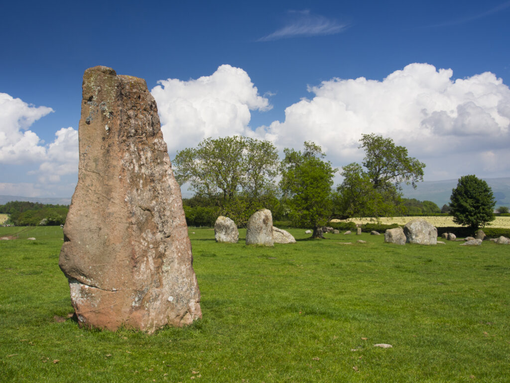 England, Cumbria, Long Meg and her daughters Stone Circle.