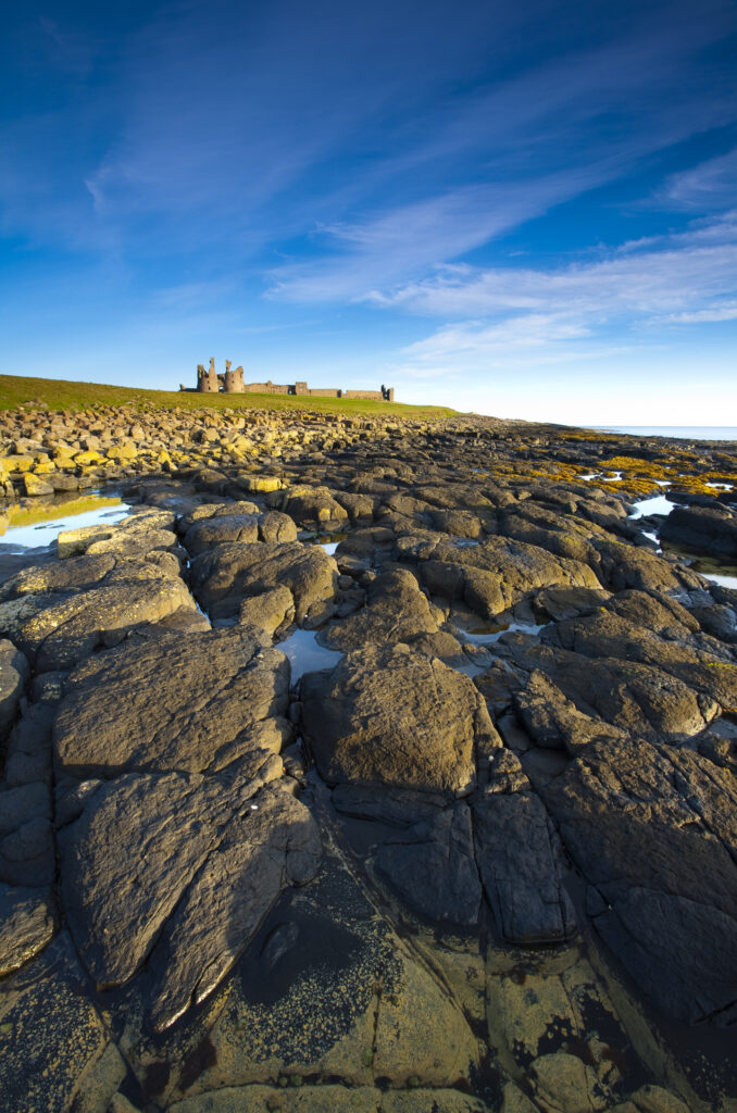 England, Northumberland, Dunstanburgh Castle.
