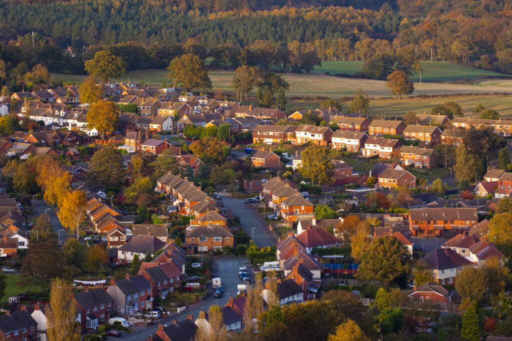 England, Staffordshire / Worcestershire, Kinver Edge. Housing es