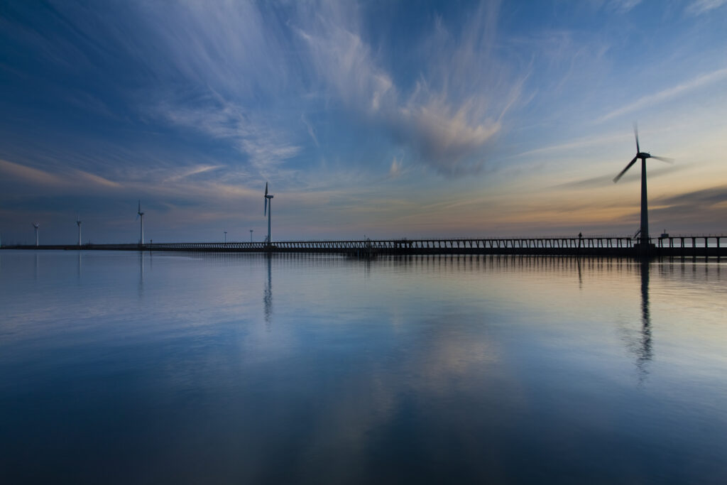 England, Northumberland, Blyth offshore wind farm.
